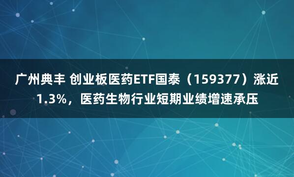 广州典丰 创业板医药ETF国泰（159377）涨近1.3%，医药生物行业短期业绩增速承压